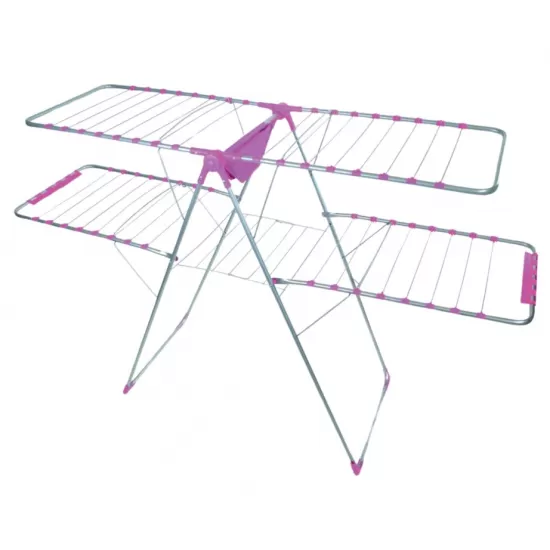 Uscator de rufe metalic Genius Dublu Maestro ERTONE G95U, 130x60x123cm, 6 randuri de suport, pliabil, sustine 20 Kg
