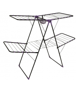 Uscator de rufe metalic Genius Dublu Maestro ERTONE G95U, 130x60x123cm, 6 randuri de suport, pliabil, sustine 20 Kg