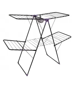 Uscator de rufe metalic Genius Dublu Maestro ERTONE G95U, 130x60x123cm, 6 randuri de suport, pliabil, sustine 20 Kg