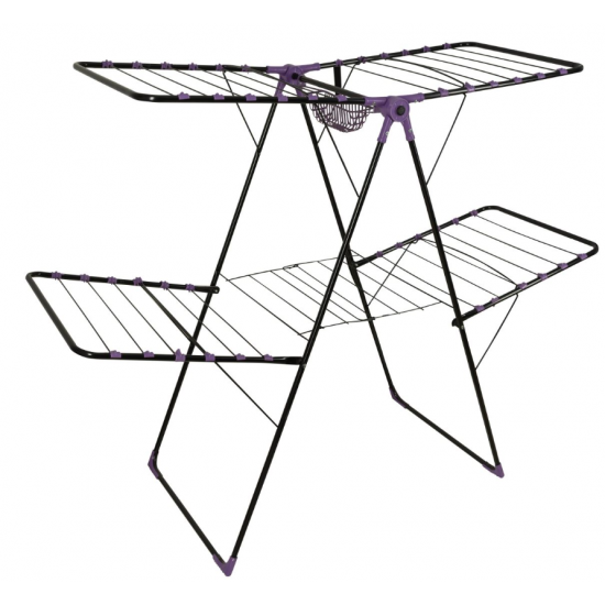 Uscator de rufe metalic Genius Dublu Maestro ERTONE G95U, 130x60x123cm, 6 randuri de suport, pliabil, sustine 20 Kg