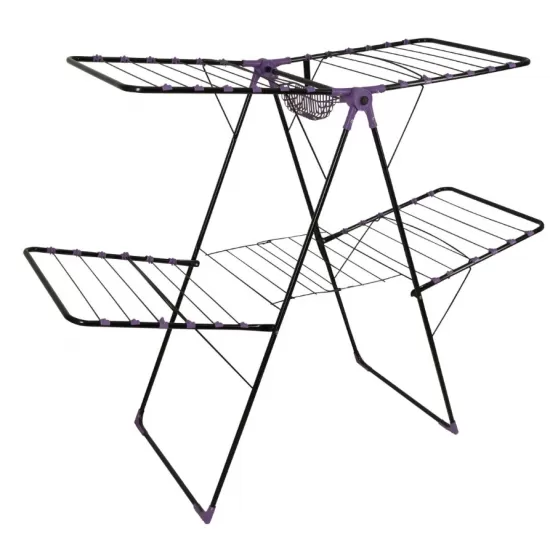 Uscator de rufe metalic Genius Dublu Maestro ERTONE G95U, 130x60x123cm, 6 randuri de suport, pliabil, sustine 20 Kg