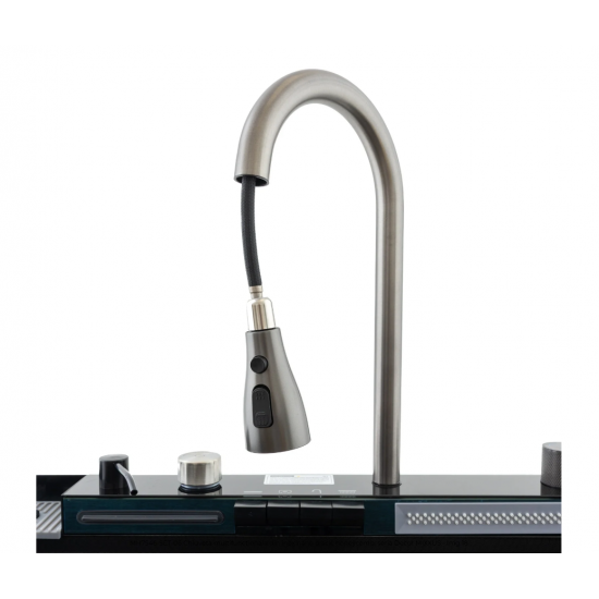 Chiuveta multifunctionala din inox MH7546-SET-06  nano black, honeycomb, seria Decor MIXXUS