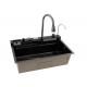 Chiuveta multifunctionala din inox MH7546-SET-06  nano black, honeycomb, seria Decor MIXXUS