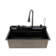 Chiuveta multifunctionala din inox MH7546-SET-06  nano black, honeycomb, seria Decor MIXXUS