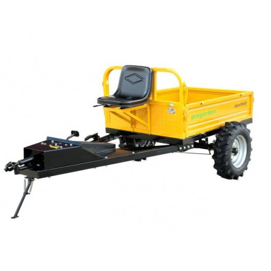 ProGARDEN Alpine RM500T Remorca cu tractiune G2, 500kg, 1 osie, prindere bolt pentru motocultor, roti profil agricol 6.00-12, 4 prezoane