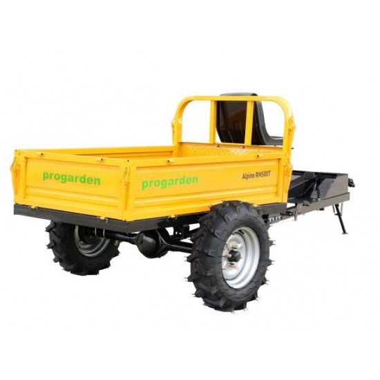 ProGARDEN Alpine RM500T Remorca cu tractiune G2, 500kg, 1 osie, prindere bolt pentru motocultor, roti profil agricol 6.00-12, 4 prezoane