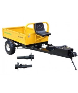 ProGARDEN Pachet Alpine RM500T Remorca cu tractiune 500kg, 1 osie, prindere bolt pentru motocultor, roti 19x7-8 si set manicoti Adaptiv 3 in 1 S