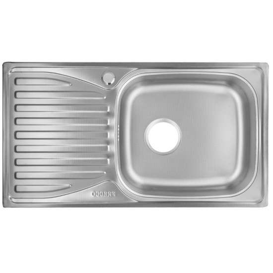 Chiuveta inox Freddo SN9019D, pentru blat, finisaj satinat, cuva dreapta, scurgere Q32, 43.5 x 76 cm, adancime 15 cm