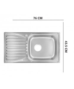 Chiuveta inox Freddo SN9019D, pentru blat, finisaj satinat, cuva dreapta, scurgere Q32, 43.5 x 76 cm, adancime 15 cm