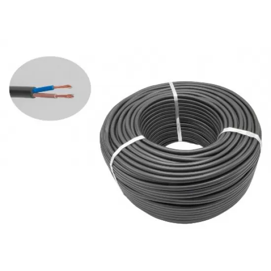 Cablu curent 2x2.5 NEGRU [1rola=100m]