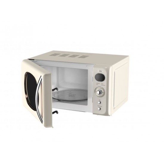 Cuptor cu microunde Zilan ZLN1245 RETRO, Putere 700W, Capacitate 20L, Functie de dezghetare, Afisaj digital, Temporizator