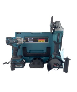 Trusa German Meister Masina cu Impact + Polizor Unghiular 128V, 8Ah, cu 2 Acumulatori