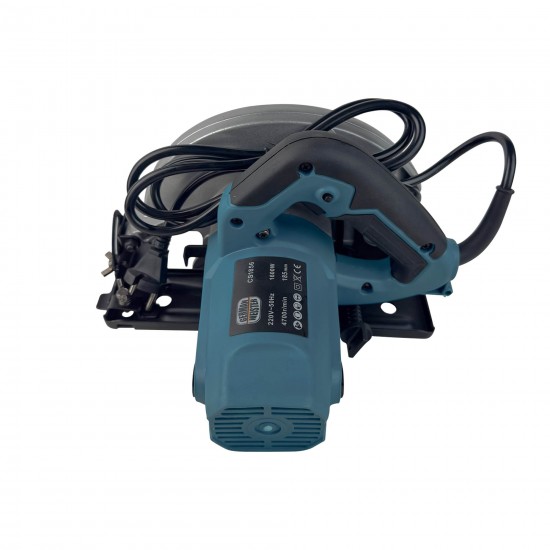 Fierastrau circular de mana German Meister, albastru, 1600W, 4700RPM, Diametru Disc 185mm