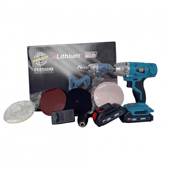 Autofiletanta German Meister, 128V 8Ah, 2 acumulatori albastra + 4 panze de slefuit