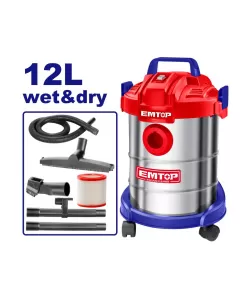 Aspirator electric 12L, curatare umeda si uscata, filtru HEPA - EVCR0801, EMTOP Aspirator electric 12L, curatare umeda si uscata, filtru HEPA - EVCR0801, EMTOP
