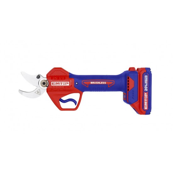 Foarfeca dreapta cu 1 acumulator 2.0AH, 20-30mm, cutie de transport - ELSL203051, EMTOP
