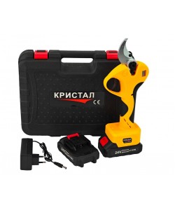 Foarfeca de gradina cu acumulator DDT-CRISTAL, 24 V, 2 Ah, deschidere max 45 mm, indicator procentaj baterie