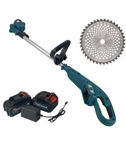 Motocoasa electrica German Meister, 2 acumulatori, 128V, 8Ah + 1 disc vidia