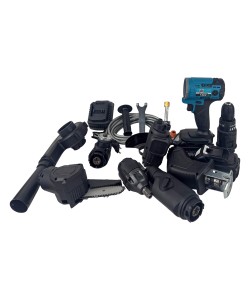 Trusa 8 in 1 German Meister, cu 2 Acumulatori, 128V, 8Ah, (Pistol de Spalat cu Presiune, Fierastrau Sabie, Mini drujba, Rotopercutor, Autofiletanta, Pistol Impact, Flex, Suflanta aer)
