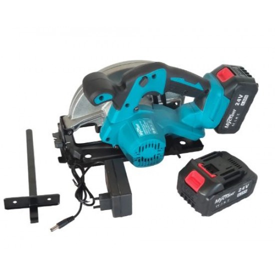 Fierastrau circular cu 2 acumulator , DDT-MUSTANG , Model nou , disc 185 mm , 2 acumulatori 24 V , 4 Ah