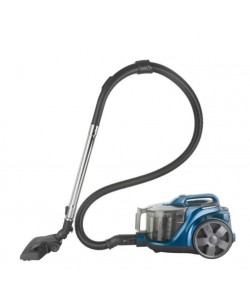 Aspirator fara sac HAUSBERG HB-2821BL, 2400W, multiciclon, aspirare uscata, capacitate 3 litri, filtru HEPA, control viteza, derulator automat cablu, Bleu-Negru