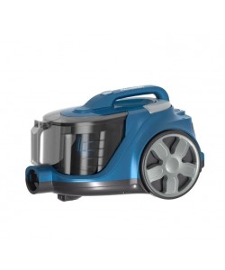 Aspirator fara sac HAUSBERG HB-2821BL, 2400W, multiciclon, aspirare uscata, capacitate 3 litri, filtru HEPA, control viteza, derulator automat cablu, Bleu-Negru
