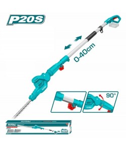Trimmer pentru gard viu cu acumulator Total, 20V, lungime lama 520mm, diamtru taiere 18mm, fara incarcator si acumulator
