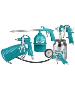 Kit 5 piese TOTAL pentru: suflat, umflat, spalat, vopsit si furtun 5m pentru compresor