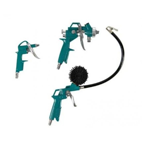 Kit 5 piese TOTAL pentru: suflat, umflat, spalat, vopsit si furtun 5m pentru compresor