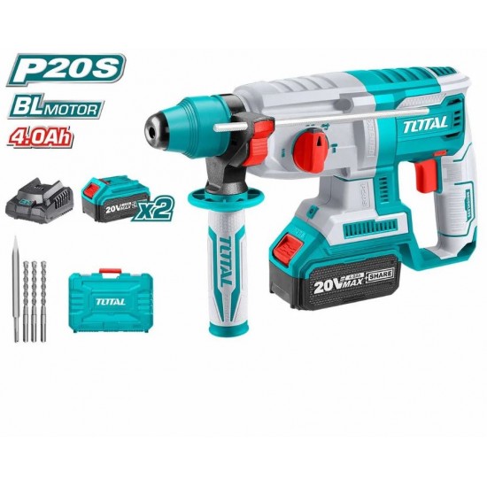Ciocan rotopercutor TOTAL, 2,5J 20V LI-ION (INCLUDE ACUMULATOR SI INCARCATOR)