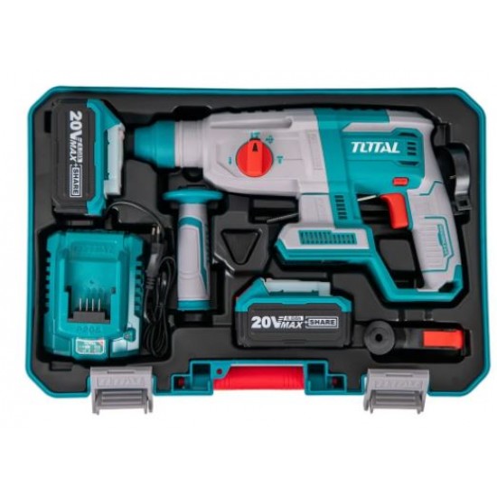 Ciocan rotopercutor TOTAL, 2,5J 20V LI-ION (INCLUDE ACUMULATOR SI INCARCATOR)