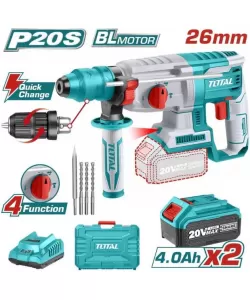 Ciocan rotopercutor pe acumulatori TOTAL, 2j, LI-ION, 20V, motor fara perii (INDUSTRIAL) Ciocan rotopercutor pe acumulatori TOTAL, 2j, LI-ION, 20V, motor fara perii (INDUSTRIAL)