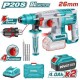 Ciocan rotopercutor pe acumulatori TOTAL, 2j, LI-ION, 20V, motor fara perii (INDUSTRIAL)