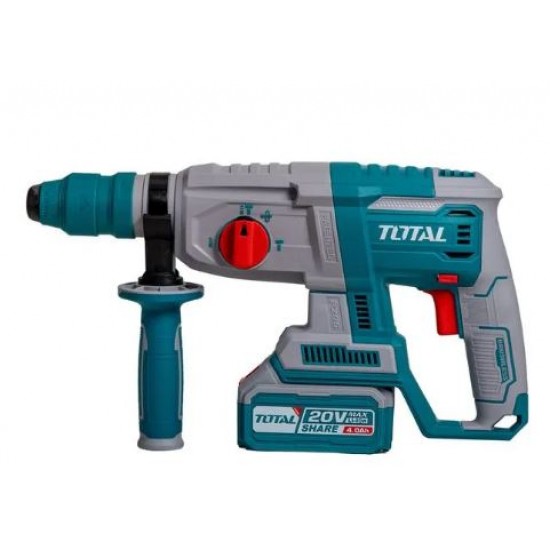 Ciocan rotopercutor pe acumulatori TOTAL, 2j, LI-ION, 20V, motor fara perii (INDUSTRIAL)