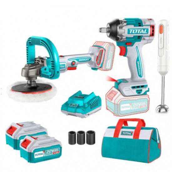 Kit combo TOTAL 20V ( MASINA DE INSURUBAT ,MASINA DE POLISAT, BLENDER)