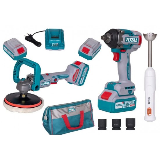 Kit combo TOTAL 20V ( MASINA DE INSURUBAT ,MASINA DE POLISAT, BLENDER)