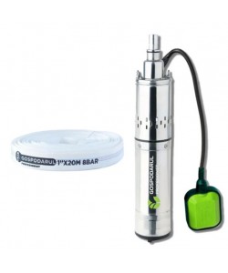 Pompa submersibila apa curata Gospodarul Profesionist, 1100W, cu snec si flotor 4QGD-1100-F + furtun 20m
