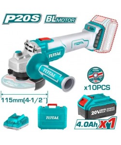 Polizor unghiular TOTAL Industrial, Li-Ion, 20V, 115mm, INCLUDE acumulator si incarcator