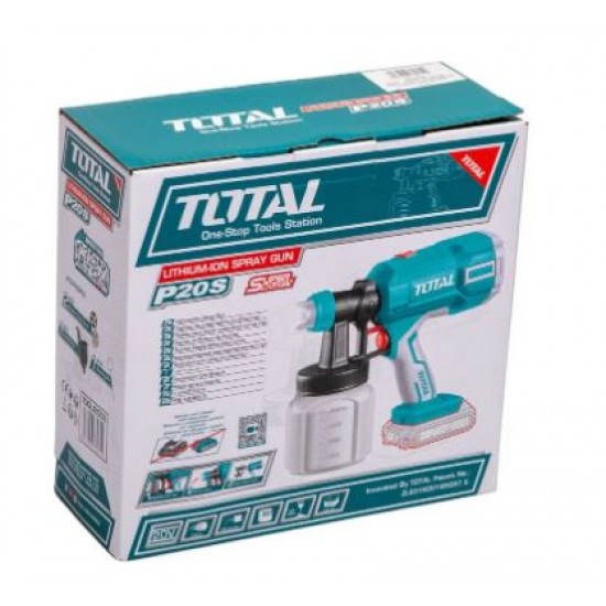 Pistol de vopsit TOTAL - 800ML - LI-ION - 20V (NU INCLUDE ACUMULATOR SI INCARCATOR)