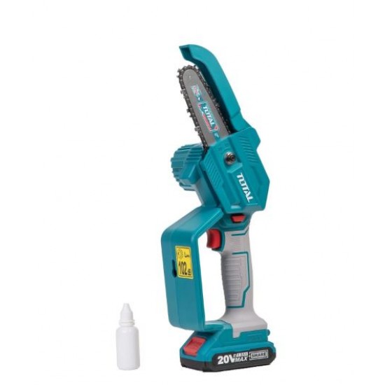 Fierastrau cu lant pe acumulator TOTAL, 20V, LI-ION (INCLUDE INCARCATOR SI ACUMULATOR)