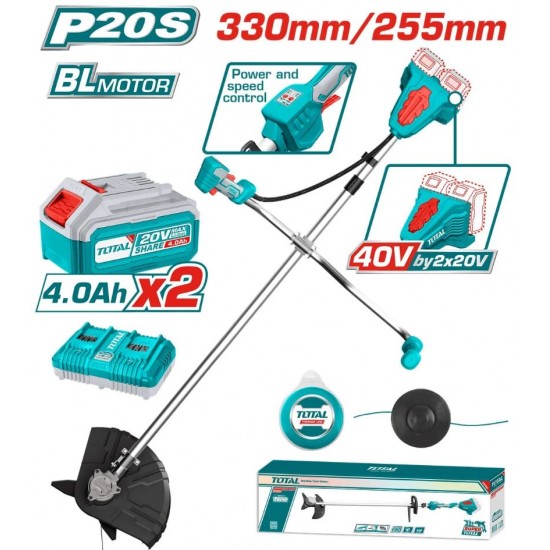 Motocoasa pe acumulatori TOTAL 40V- LI-ION (INCLUDE ACUMULATOR SI INCARCATOR)