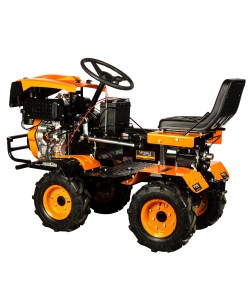 Mini tractor Detoolz, 17cp, 530cc, motor pe motorina 4T, 4X4, 4 viteze, pornire electrica, 2 cutii de viteze