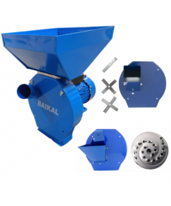 Moara cereale si stiuleti, Baikal, 3.9KW, 240Kg/Ora, + Adaptor lucerna + Adaptor fructe