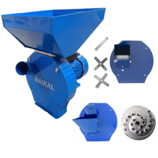 Moara cereale si stiuleti, Baikal, 3.9KW, 240Kg/Ora, + Adaptor lucerna + Adaptor fructe