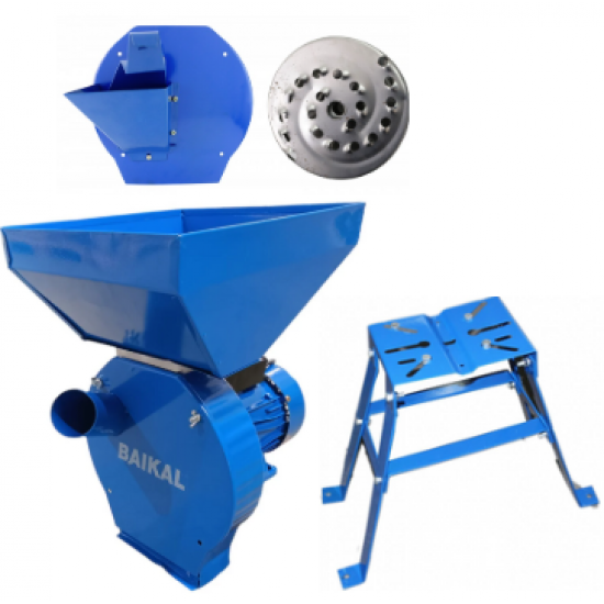 Moara cereale si stiuleti, Baikal, 3.9KW, 240Kg/Ora, + Suport + Adaptor fructe si legume