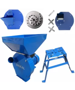 Moara cereale Baikal, stiuleti, lucerna si legume (4 in 1), cu ciocanele + razatoare + cutite tocat, 3.9KW, 240Kg/Ora Moara cereale Baikal, stiuleti, lucerna si legume (4 in 1), cu ciocanele + razatoare + cutite tocat, 3.9KW, 240Kg/Ora