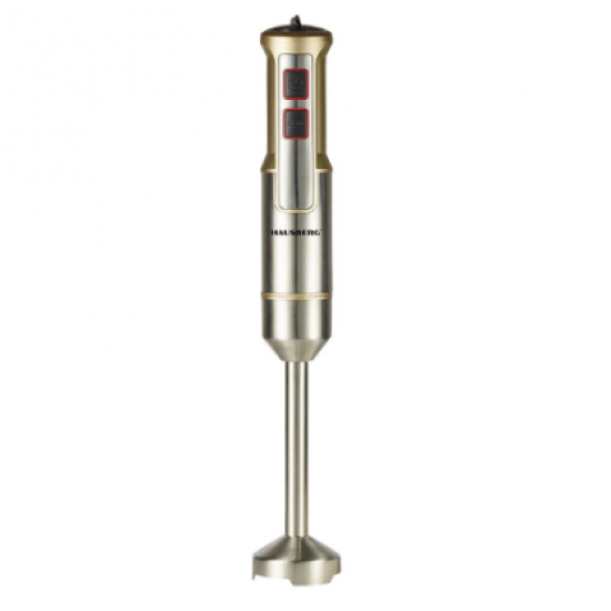 Blender de mana Hausberg HB-7668AU, 1000 W, 2 viteze, lama din otel inoxidabil, motor cupru, Auriu-Inox