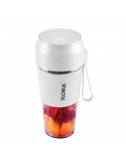 Blender portabil Floria ZLN1720 pentru suc reincarcabil, Capacitate 300 ml, Putere 50W, Lame din otel inoxidabil, Alb
