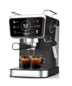 Espressor 2 in 1 HAUSBERG HB-3730IN, Hot & Cold, 20 bari, 1350 W, 1,5 L, Protectie la Supraincalzire si Suprapresiune, ERP, NTC, PID, Timer, Display, Spumare, Cafea macinata si capsule