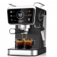 Espressor 2 in 1 HAUSBERG HB-3730IN, Hot & Cold, 20 bari, 1350 W, 1,5 L, Protectie la Supraincalzire si Suprapresiune, ERP, NTC, PID, Timer, Display, Spumare, Cafea macinata si capsule